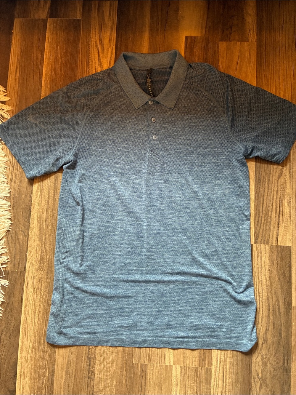 lululemon athletica Men's Heather Slate Blue Polo- Size Large